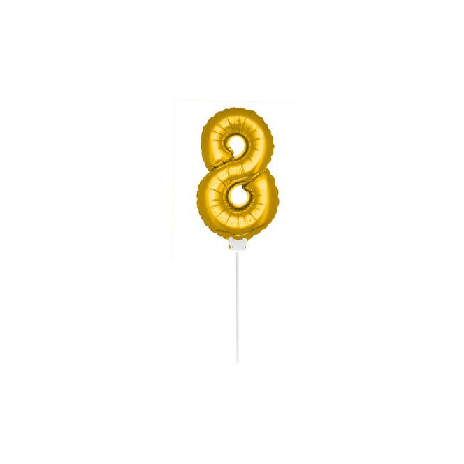 Pardon Samenstelling Turbulentie Mini Gouden Ballon Nummer 8