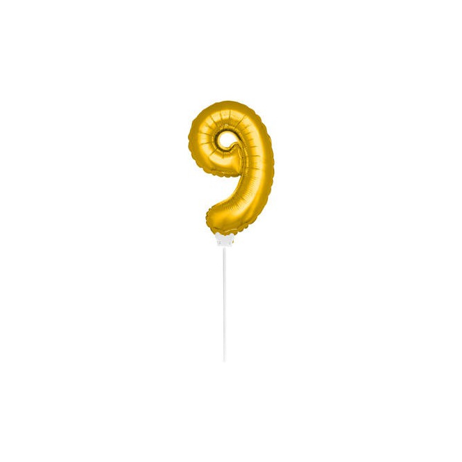 Mini Golden Balloon Number 9