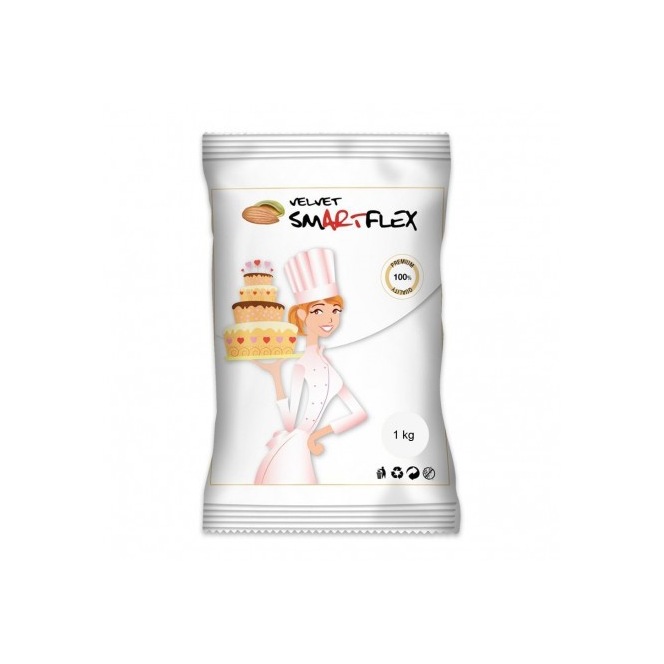 Pâte à sucre 1kg - Blanc (Velvet Vanille) - Smartflex 