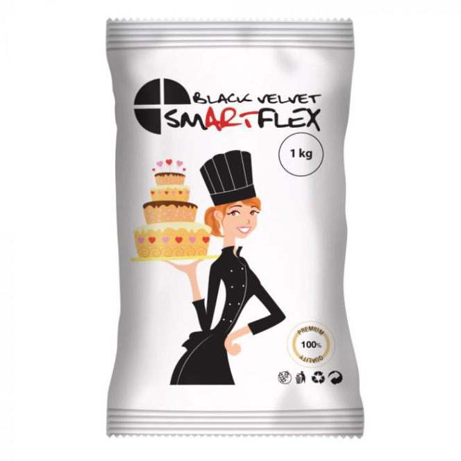 Fondant 250g - Black (Black Velvet) - Smartflex 