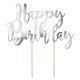 Cake topper Happy Birthday - Silver - PartyDeco