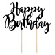 Cake topper Happy Birthday - Black - PartyDeco