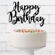 Cake topper Happy Birthday - Black - PartyDeco