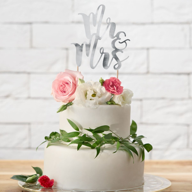 Topper Mr&Mrs - argent - PartyDeco