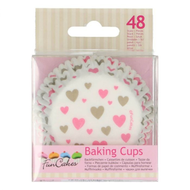 Baking Cups - Hearts - 48pcs - Funcakes