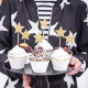 Toppers à cupcakes - étoiles dorées - 6pc - PartyDeco