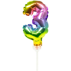 Cake topper ballon Chiffre 3 - 13cm - Folat