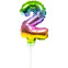 Cake topper ballon Chiffre 2 - 13cm - Folat