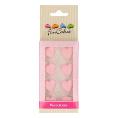 Suikerdecoratie Hart Roze Set/8 - Funcakes