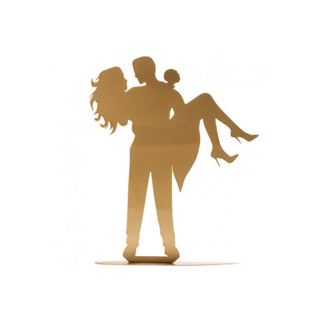 Topper doré silhouette marié - 18 cm - Dekora