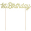 Cake Topper 1st Birthday - Doré - PartyDeco