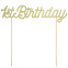 PartyDeco Cake Topper 1st Birthday - Goud