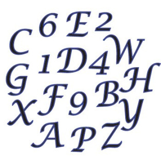 Lettres Alphabet Tampons Fun Fonts PME Collection 1 - Perle Dorée