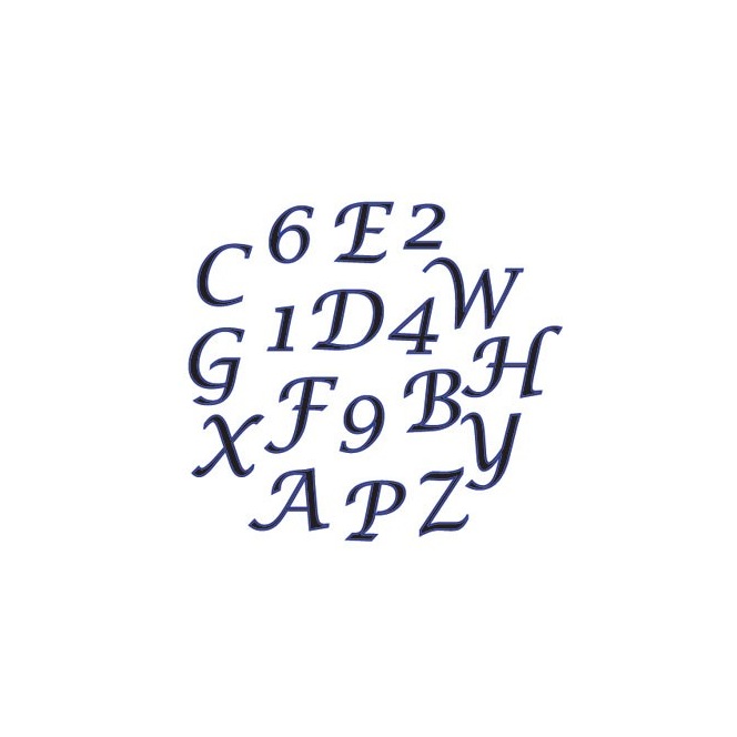 Ensemble de lettres majuscules cursives - FMM