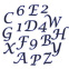 Set lettres majuscules cursives et chiffres - FMM