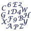 Ensemble de lettres majuscules cursives - FMM