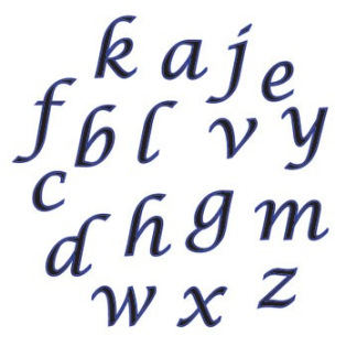 Set de lettres minuscules cursives - FMM
