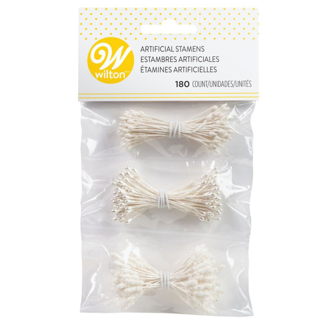 Lots de 180 étamines artificielles- Blanc - Wilton