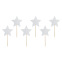 Toppers à cupcakes - Etoiles argentées - 6pc - PartyDeco