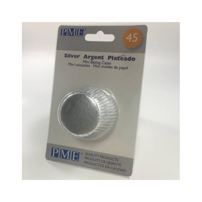 Caissettes à mini cupcakes - argenté - 45pc - PME