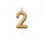 Bougie d'anniversaire Chiffre 2 doré - Rico Design 