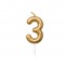 Bougie d'anniversaire Chiffre 3 doré - Rico Design