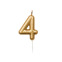 Bougie d'anniversaire Chiffre 4 doré - Rico Design 