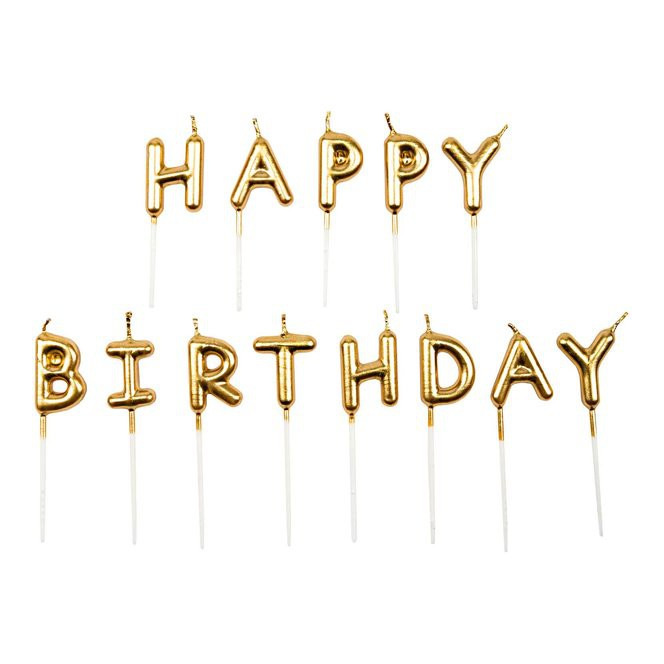 Rico Design Yey - Anniversary Candle - Golden Happy Birthday
