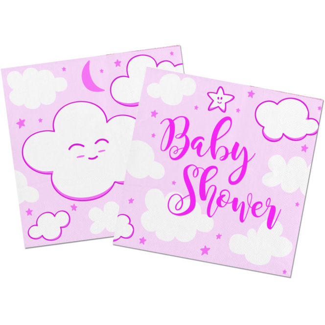 Baby Shower Napkins - Pink/20pcs - Folat