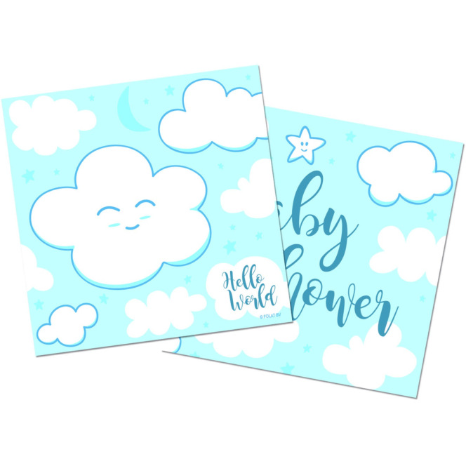 Baby Shower Napkins - Blue/20pcs - Folat