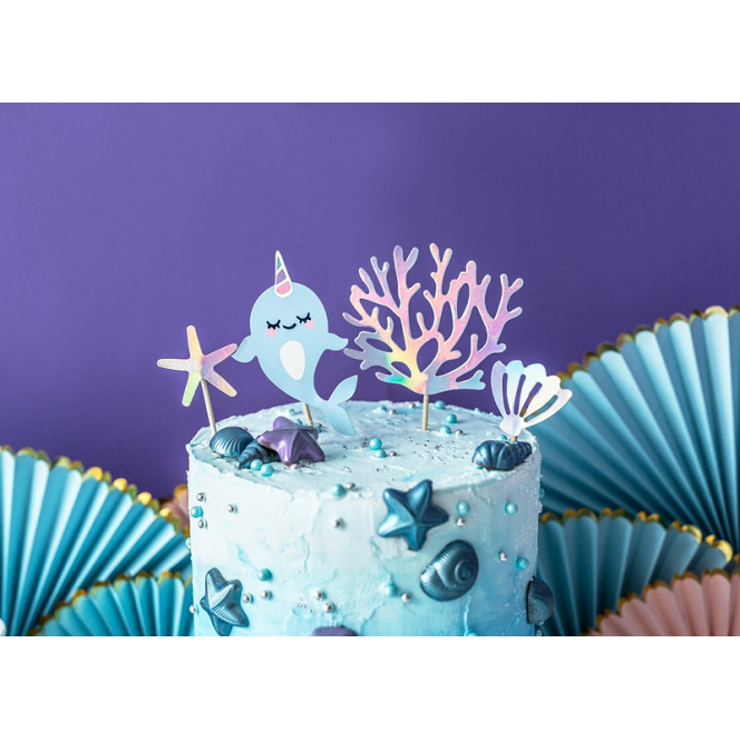 Cake Topper - Narwhal - 4pc - PartyDeco