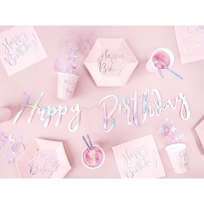 Banner iridescent - Happy Birthday - PartyDeco