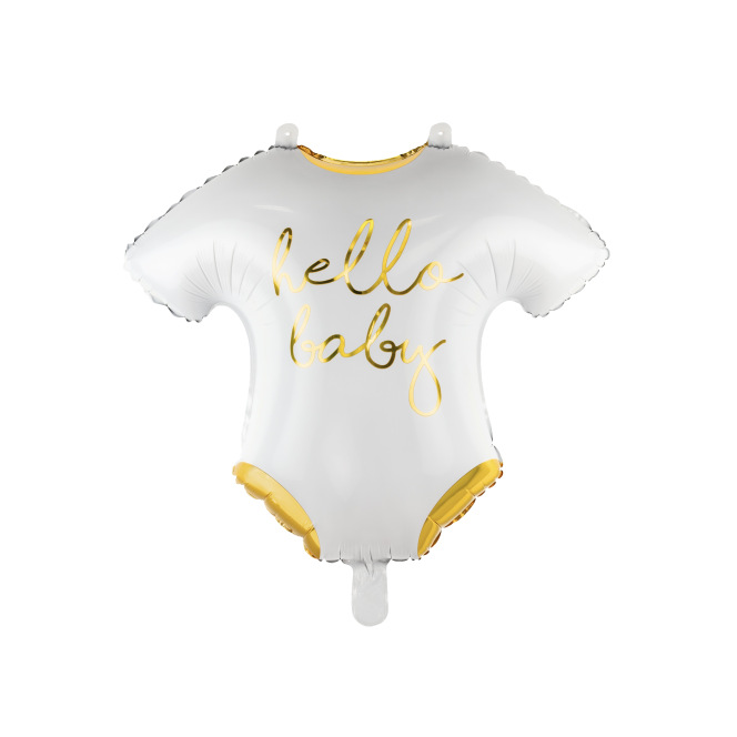 Foil balloon baby romper - Hello Baby - Blanc - Partydeco