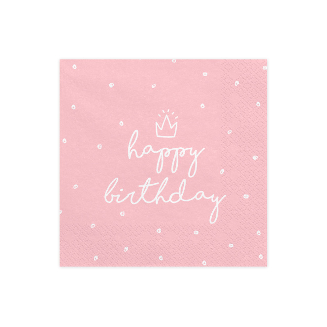 Lot de 20 serviettes papier joyeux anniversaire