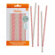 80 pink and white paper straws sticks - Decora