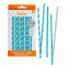 80 blue paper straws sticks - Decora