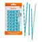 80 blauwe papieren rietjes stokken - Decora