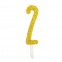 Number 2 candle with golden glitter - PME