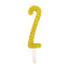 Number 2 candle with golden glitter - PME