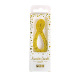 Number 8 candle with golden glitter - PME