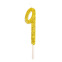 Number 9 candle with golden glitter - PME