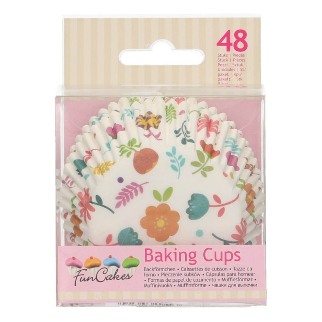 Baking cups - Floral - 48pk - Funcakes