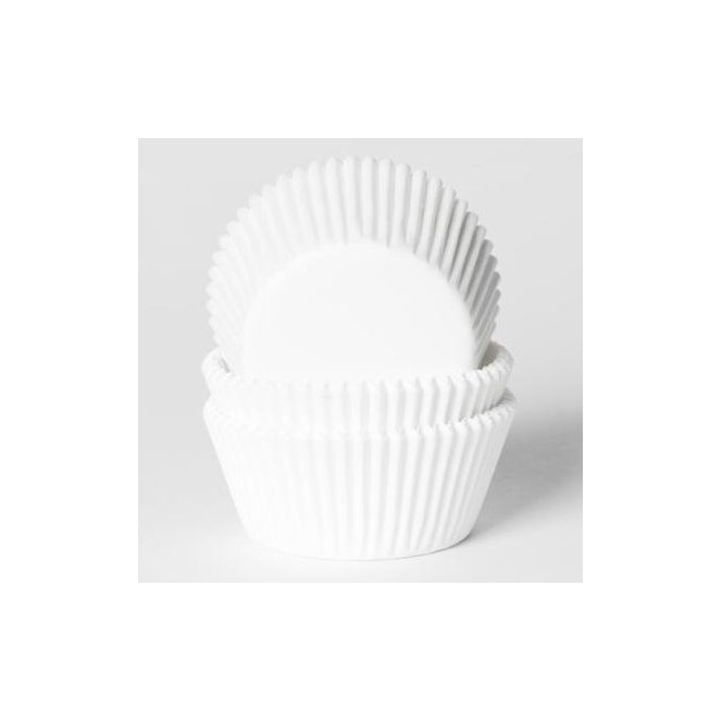 Caissettes à cupcakes - Blanc - 50pc - HoM