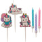 Bougie d'anniversaire - kit licorne 15pcs - Dekora
