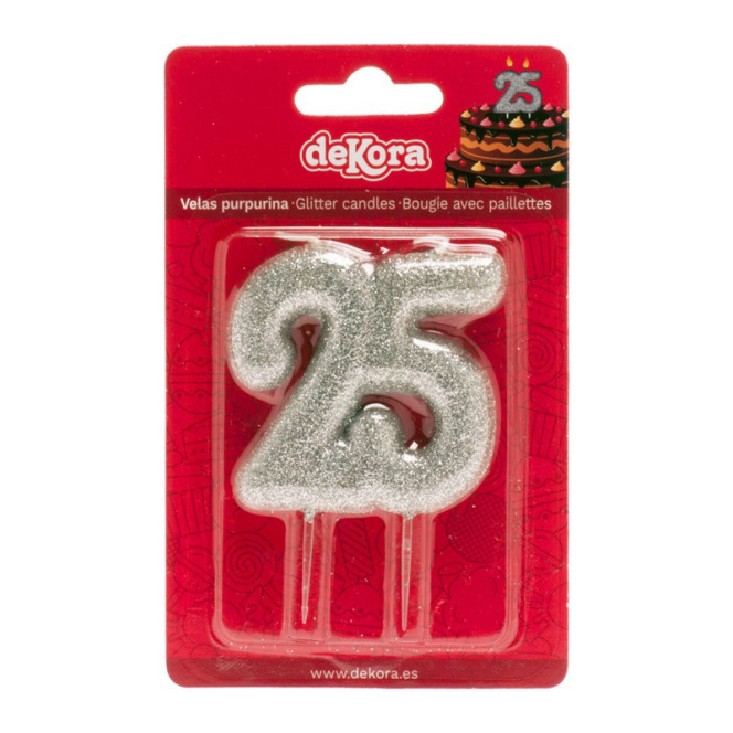 1 Pack bougie anniversaire 25 ans pour décoration gâteau anniversaire  REF/6933 - Cdiscount Maison