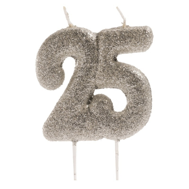 Bougie rouge pour 25e anniversaire - Numéro 25 ans - Décorations de fête  pour femme ou homme