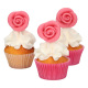 Marzipan Decorations Roses - Pink/6pcs - Funcakes