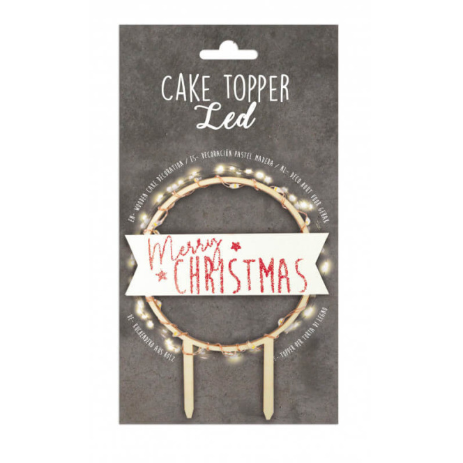 Cake topper led - Merry Christmas - Scrapcooking