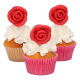 Roses en pâte d'amande - Rouge/6pcs- Funcakes