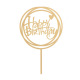 Topper – Gouden Happy Birthday - Dekora